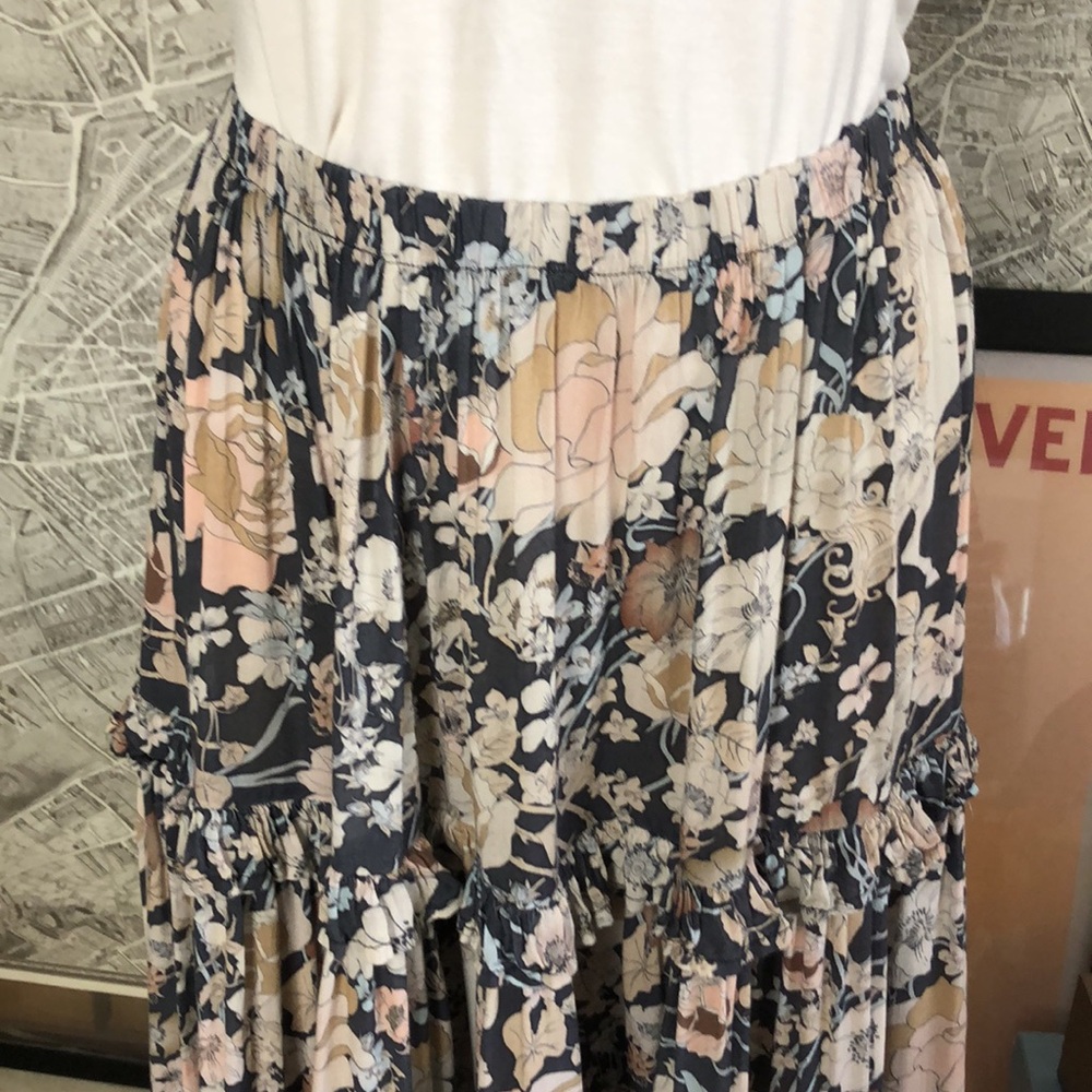 SPELL & THE GYPSY Collective Floral Maxi Skirt - Black and Cream Size M/L - Picture 7 of 11